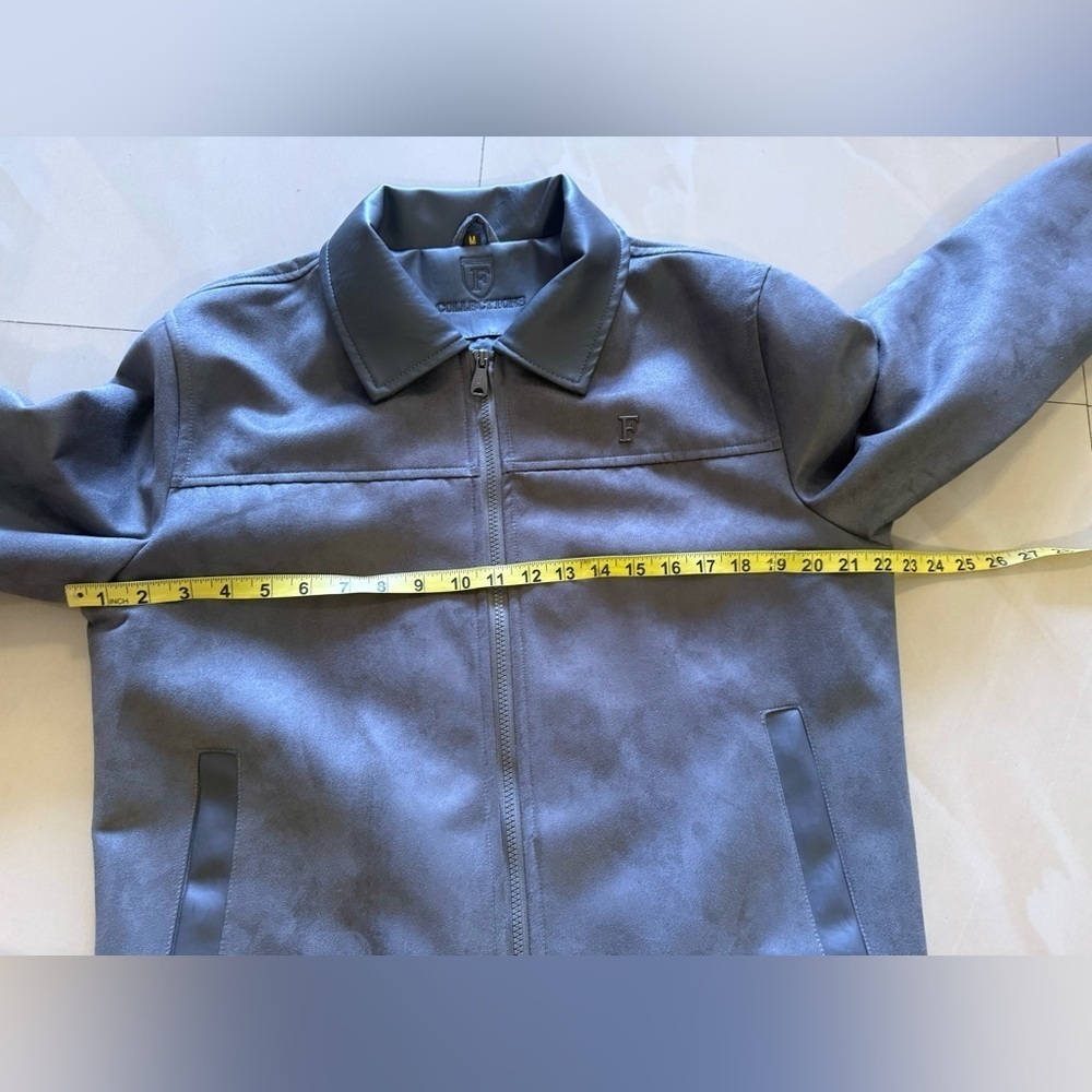 FERRARI F COLLECTIONS — MADE IN ITALY, FAUX LEATHER, SUEDE, GREY, LUXURY JACKET - Picture 16 of 16